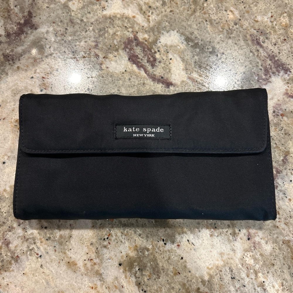 Kate Spade Black Tri Fold Nylon Wallet